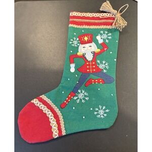 Tag‎ Nutcracker Soldier Holiday Christmas Stocking Tassel 17 Inch Cotton NEW